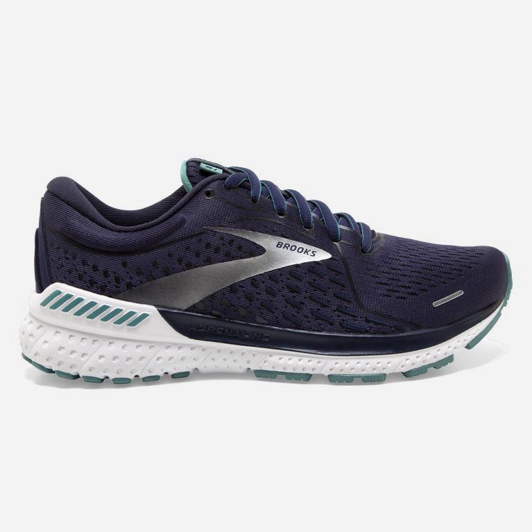 Tênis De Corrida De Estrada Brooks Adrenaline Gts 21 Feminino Brasil - Prateadas (97320ZHOU)